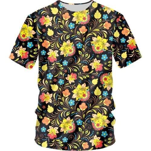 IFPD EU Size Flower Pattern 3d Printed Tshirt Hip Hop Fashion Loose Short Sleeve Anime Plant T Shirt Harajuku Men Tops Clothing