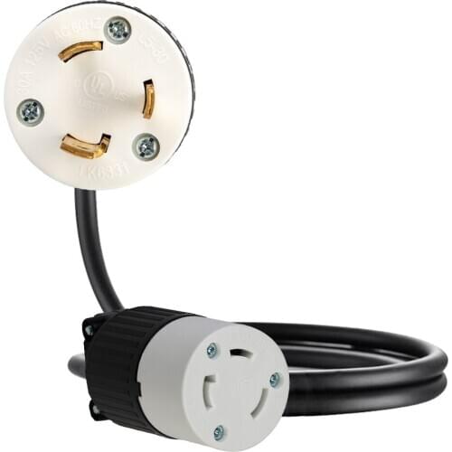 JORINDO NEMA L5-30P TO L5-30R American standard 30A plug to socket power extension cord,1ft-6ft,Pure copper conductor