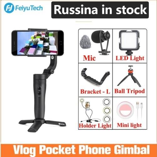 Feiyu Vlog Pocket Handheld Phone Gimbal Smartphone Stabilizer for iPhone 11/11 Pro/Samsung/Huawei,phone stabilizer New/Original