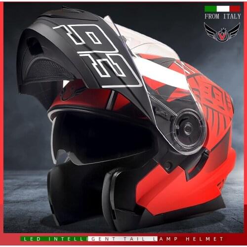 V Classic motorcycle helmet off-road racing helmet double mirror Up and down Control helmet lens men and women goggles helmet