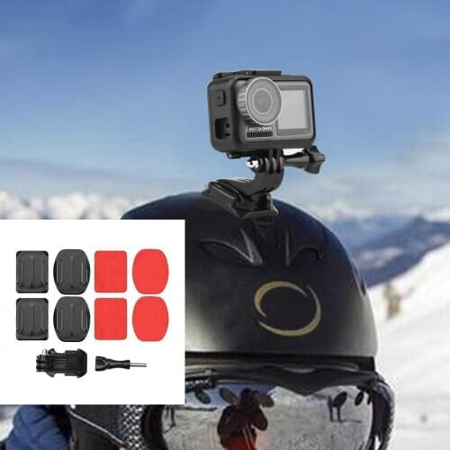 Helmet Sticking Fixed Base Flat Curved Base for GoPro Hero 9/Osmo Action Camera Stable Bracket Helmet Car Accessories Sets