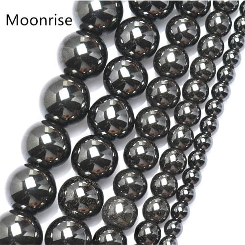 4 6 8 10 12mm Natural Hematite Gemstone Round Loose Beads Natural Stone For DIY Necklace Bracelet Jewelry Making