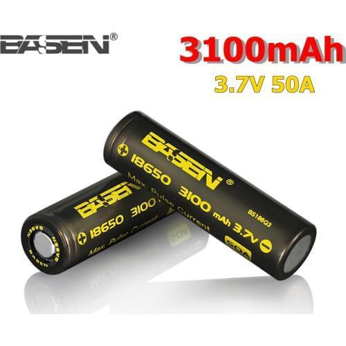 2X18650 Basen Battery lithium ion battery cvell 3.7V 3100mAh/40A/50A 3200mAh/40A 3500mAh/30A higher capacity 18mm * 65mm