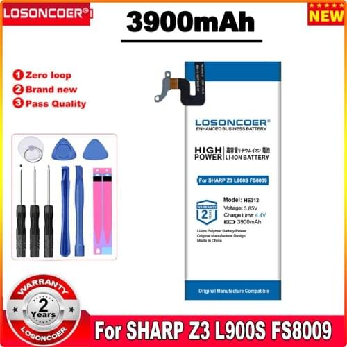 LOSONCOER HE312 HE309 Battery 3500mAh For SHARP Z3 L900S FS8009