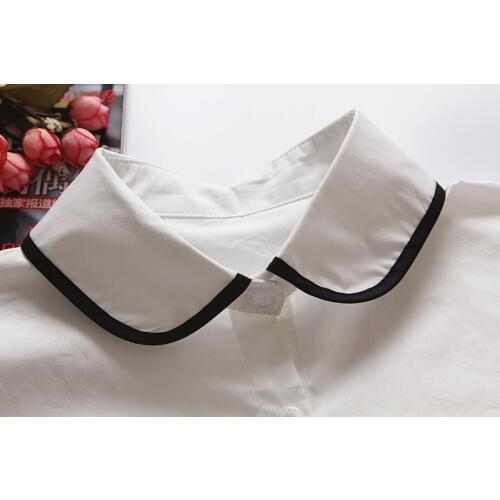Fashion Womens Girls Detachable Lapel Shirt Tops Fake False Collar Choker Necklace Women Detachable Pearl Half Shirt Blouses
