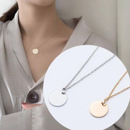 Fashion simple Women necklace coin pendant chains temperament clavicle chain jewelry item accessories Collar de mujer wholesale