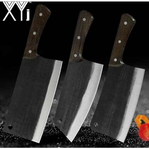 Handmade Butcher Cleaver Knife Set Tool Cutter Forging Chinese Camping Knife Full Tang Sliced Kitchen Gyuto Nakiri Chopper Knife