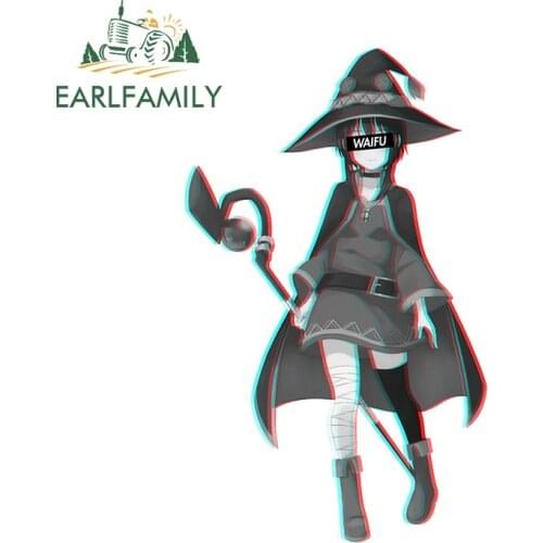 EARLFAMILY 13cm x 7.8cm for Megumin Waifu Material Car Assessoires Stickers RV JDM Decal Car Refrigerators Funny Anime Sticker