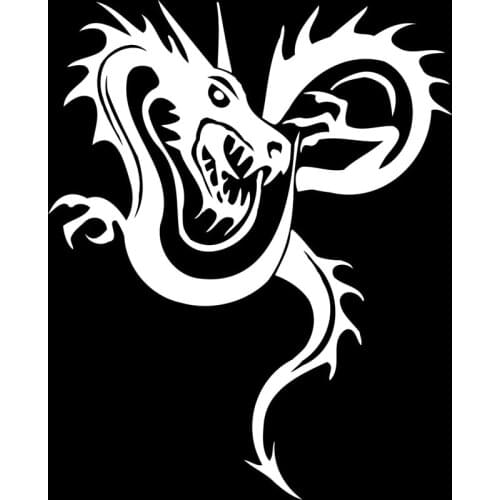 Dragon Pattern Car Decals, Exquisite Car Window Decoration, Personalized Pvc Waterproof Decals, Black/white, 17cm*13cm
