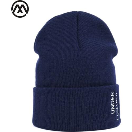 New womens winter hats, letter embroidery, knitted hats, caps, Winter knitted hats headwear, Peas man, warm cotton hats 2020