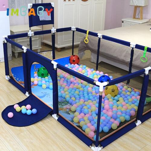 IMBABY Fence for Baby Foldable Playpen for Children Dry Pool Balls Kids Ball Pit Bed Fence Safety Barrier Childs Game Play Yard