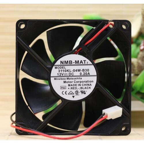 Original NMB 3110KL-04W-B30 8025 8CM 12V 0.20A two line durable cooling fan