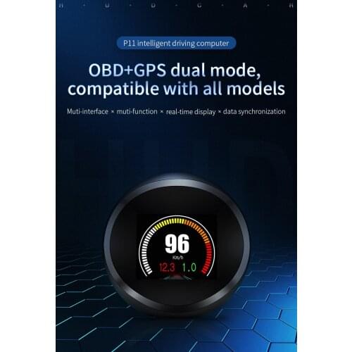 P11 OBD+GPS Systems Car Universal HUD Head Up Display LED Windscreen Projector OBD Scanner Speed Fuel Warning Alarm Display