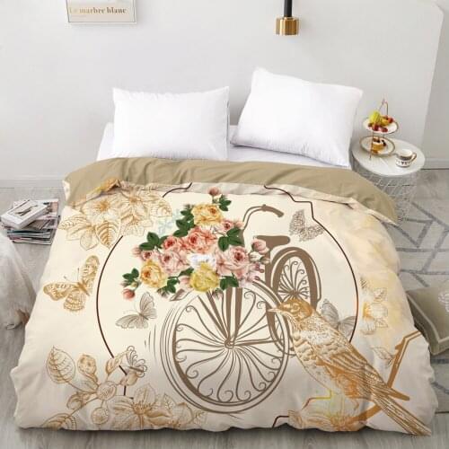 3D Duvet cover Quilt/Blanket/Comfortable Case Luxury Bedding 135 140x200 150x200 200x220 for Home Nordic rustic style Bicycle