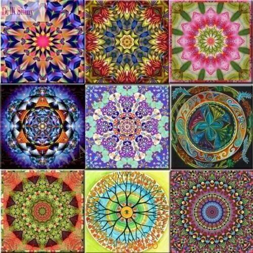 Full,Round,Diamond Painting,Mandala,Needlework,Wall Art,5D DIY,Diamond Embroidery,Cross Stitch,Handicraft,Rhinestones,FR0022