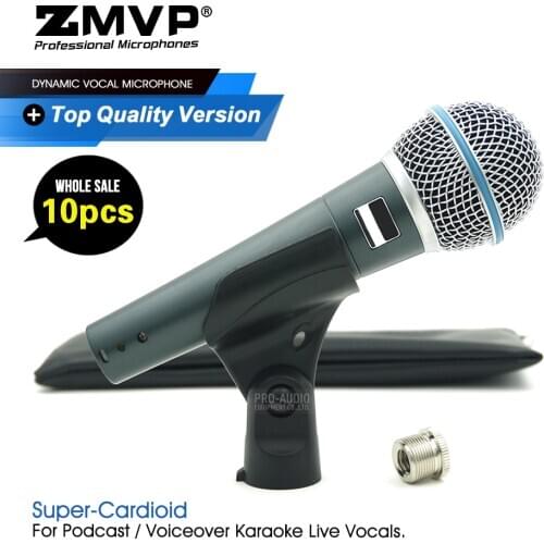 10pcs/Lots Grade A BETA58A Professional Performance Dynamic Wired Microphone BETA Handheld 58A Mic For Karaoke Live Vocals Stage