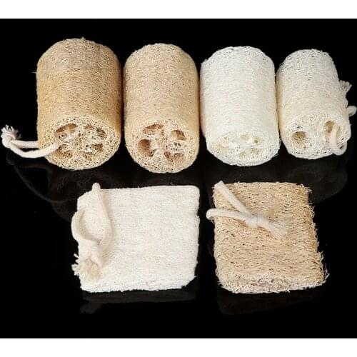 2pcs Natural Loofah Dishwashing Cloth Scrub Pad Dish Bowl Pot Scrubber Sponge Rag Kitchen Cleaning Brushes Towel Scrub Pad Tool