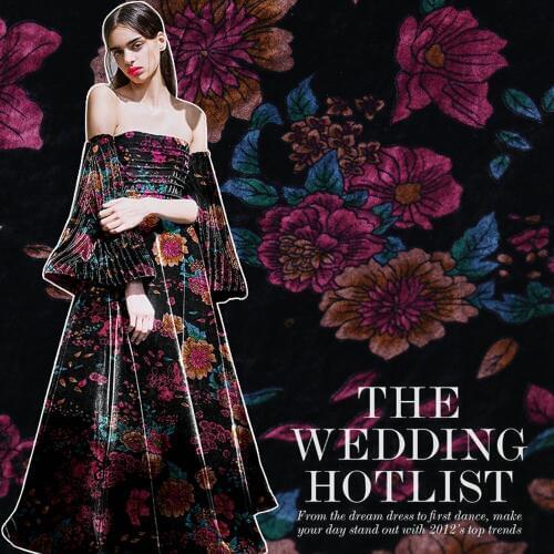 Printing Floral Silk Velvet Fabric