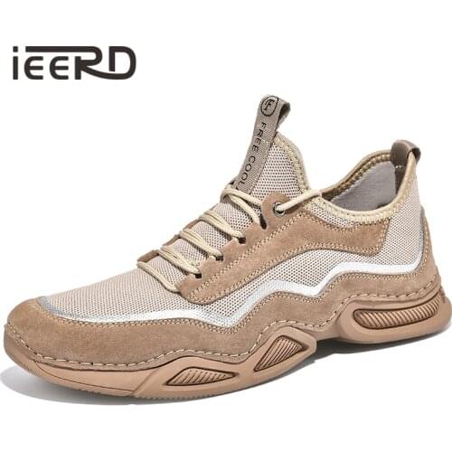Suede + Mesh Breathable Fashion Sneakers Mens Casual Shoes Cool Summer Footwear Man Large Size Good Quality