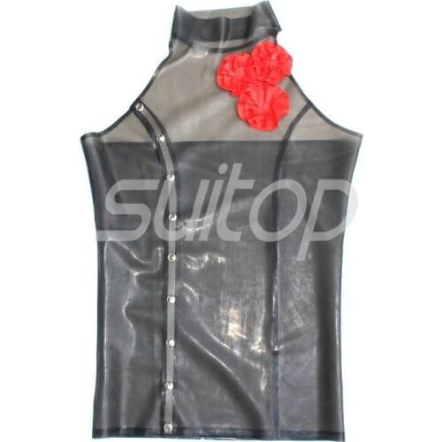 Woman 's Roses latex rubber top shirt