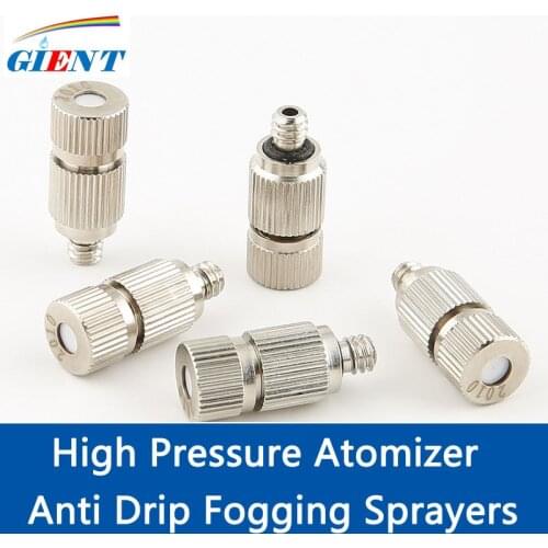 10Pcs High Pressure 3/16" Male Thread Anti Drip Fogging Sprayers Misting Nozzle Stainless Steel Cooling Humidify Sprinklers