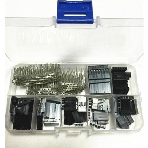 310PCS/LOT 2.54mm Plastic Dupont Jumper Wire Kit With Box 1P 2P 3P 4P 5P 6P 2*4P Wire Plug Cable Housing Female Pin Connector