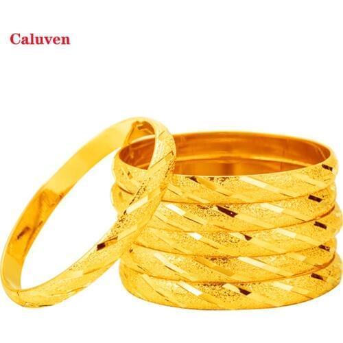 64MM Dubai Bangles for Women African Gold Bangles&Bracelet Hot Selling Indian jewelry Ethiopian Jewelry