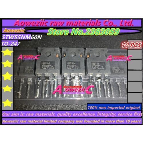 Aoweziic 100% new imported original STW55NM60N W55NM60N TO-247N Channel MOSFET 55A 600V