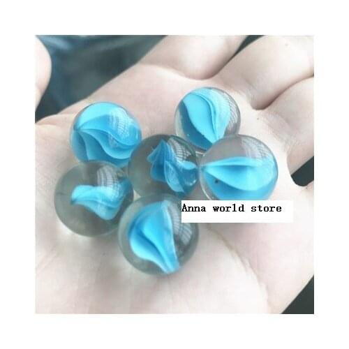 Free shipping 40pcs/lot 16 mm glass marble ball flower draughts wave of petals glass ball Peacock blue petals glass ball marbles