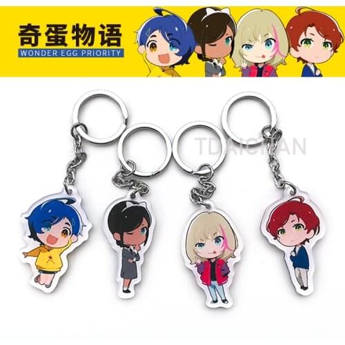 Anime WONDER EGG PRIORITY Ohto Ai Rika Neiru Momoe Sawaki Keychain Pendant Cosplay Accessories Gift Decorative Kawaii Keychain