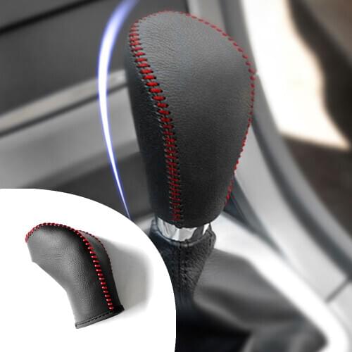 Muchkey Leather Gear Knob Stick Covers AT For Ford S-MAX 2007-2008 Non-slip Automatic Shifter
