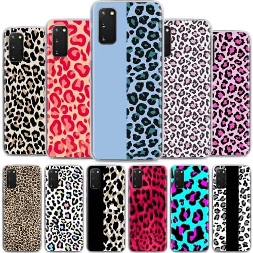 Leopard Print Pattern Phone Case for Samsung Galaxy S21 Ultra S20 FE S10 5G S10e Note 10 S9 S8 Plus 9 20 S7 PC Clear Hard Cover