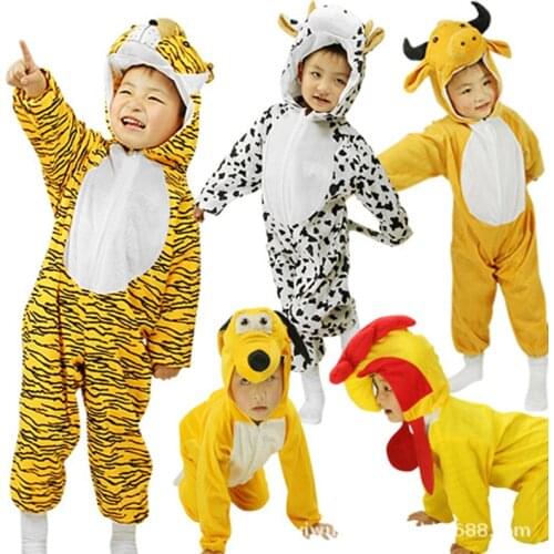 Halloween Party Christmas Children Cosplay Animal Costumes Kids Cosplay Tiger Leopard Lion Zebra Rabbit wolf Onesies Siamese