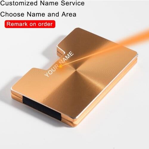 DIENQI Rfid Credit Card Holder Men Minimalist Metal Wallet 2021 Business Bank Cardholder Case Magsafe Front Pocket Wallet Name