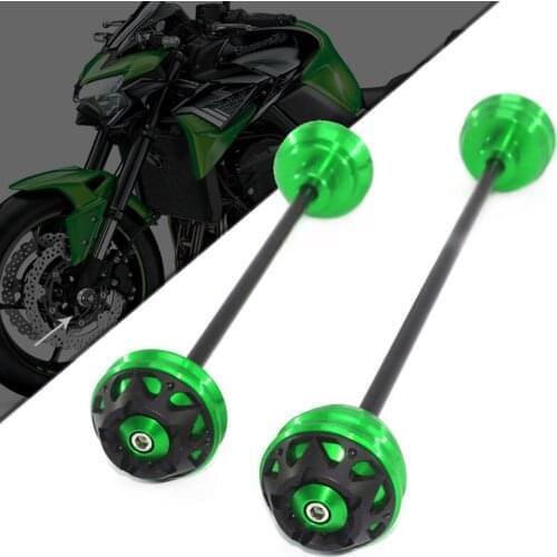 For KAWASAKI Ninja250 Ninja300 Z125 Z250 Z300 ZX250R ZX300R Motorcycle Front & Rear Wheel Fork Axle Sliders Cap Crash Protector