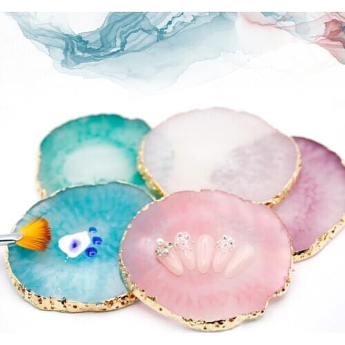 Fashion Resin Storage Palette Jewelry Necklace Ring Decorative Tray Display Plates Desktop Decor Fake Nail Patch Holder Tray