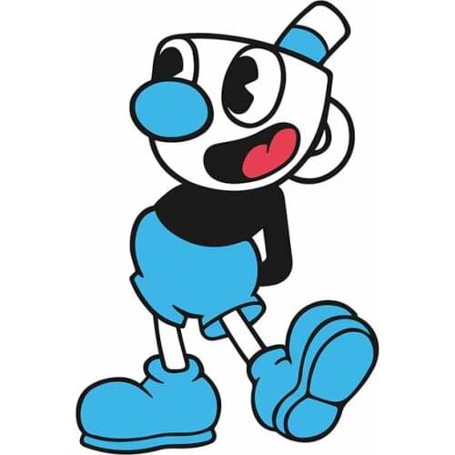 EARLFAMILY 13cm x 8.7cm for Cuphead Waterproof Car Stickers Anime Vinyl Surfboard Personality Decal Graphics JDM Assessoires