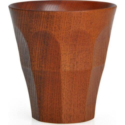 European Handmade solid wood milk/lemonade/soda/water/tea/heat insulation wood cup 280ml 8.5*9cm