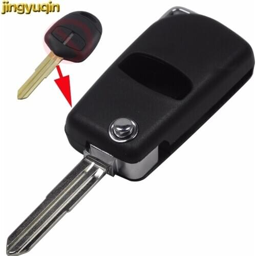 Jingyuqin 2 Buttons Modified Remote Car Key Case Shell Cover For Mitsubishi Outlander Grandis Pajero Lancer (left groove)