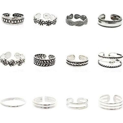 12 Pcs/Pack Toe Rings Open Design Adjustable Unisex Joint Ring Fashionable Accessory for Party