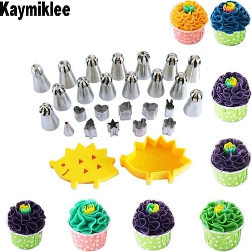 KAYMIKLEE 25PCS/SET Icing Piping Nozzles Set Nozzle Pastry Cake Stainless Steel Icing Piping Nozzle Balls for Decorating CS132