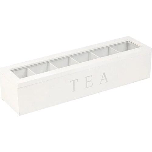 Coffe and Tea Box Organizer Wooden with Lid Coffee Tea Bag Storage Holder Organizer for Kitchen Cabinets