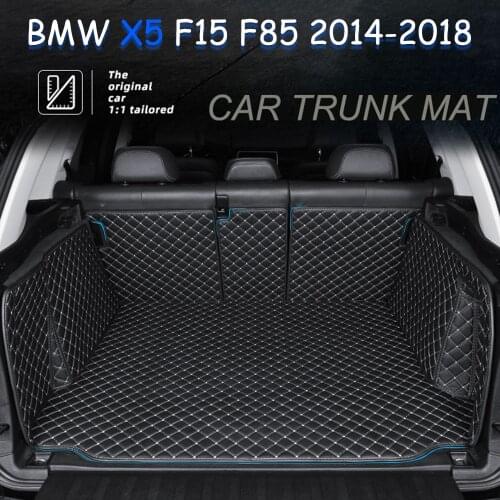 Leather Car Trunk Mat For BMW X5 F15 F85 2014-2018 Cargo Liner Trunk Floor Pad Carpet Car Accessories