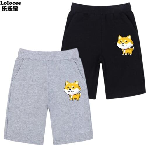 Boys' Cute Shiba Inu Owner Shorts Dog In Your Pocket Dog Short Pants Hip Hop Kids Fashion Sports Short Jogger Pants
