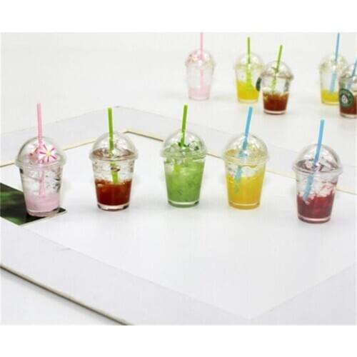 1:12 Mini Fruit Tea Cup Juice Ice Cream Toys Accessories Model Doll House Toy Dollhouse Miniature