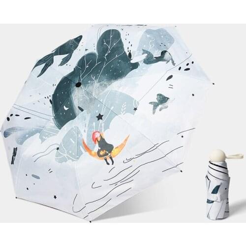 Mini Windproof Umbrella Elegant Folding Umbrella Rain Women Parasol Rainproof 8Rib Light Pockets Travel Umbrella Female Paraguas