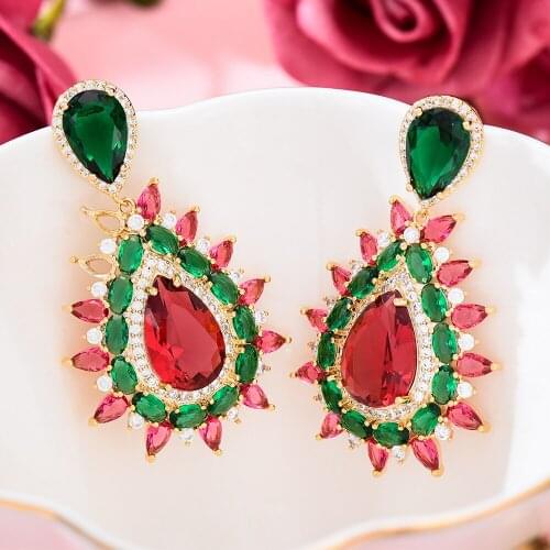 Missvikki Noble Trendy Vintage Angel tears Drop Pendant Earrings for Women Girl Bridal Wedding Party Show Earring Jewelry