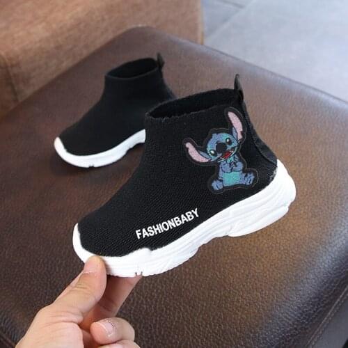 Disney princess Autumn and winter models high top retro Martin boots fashion Frozen Elsa socks boots women casual cotton shoes