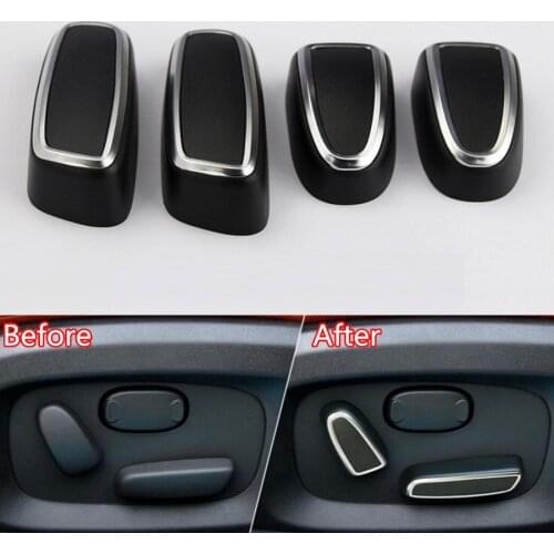YAQUICKA Car Seat Side Adjust Button Switch Trim Cover Cap Styling Sticker Fit For Jaguar XF 2012-2015 Car-covers 4Pcs/set