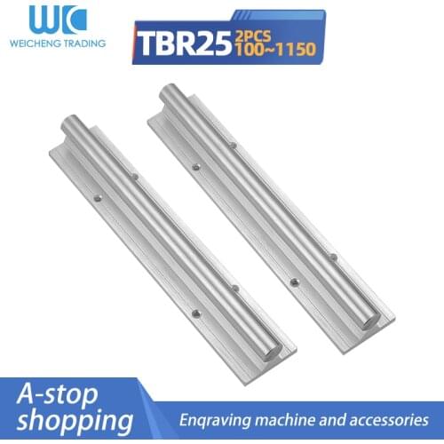 Support Linear rails Assemblies 2pcs TBR25-100mm-1150mm linear guides for CNC Router FOR CNC parts